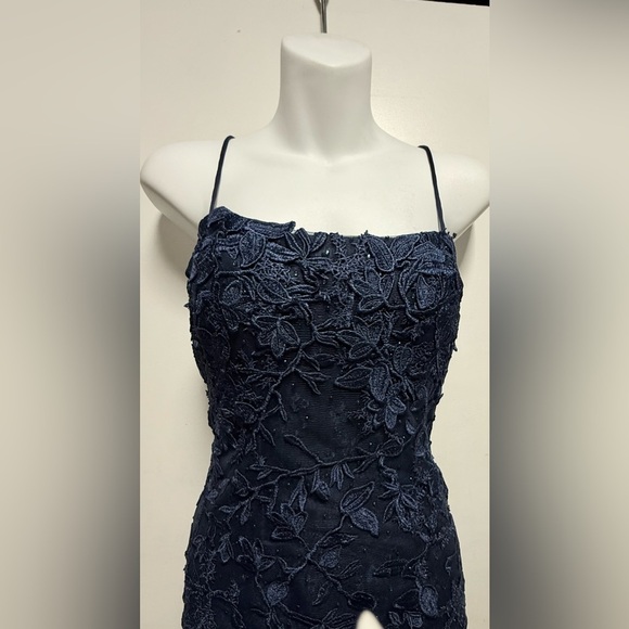 Source Unknown Midnight Blue Floral Maxi Dress - Picture 3 of 13